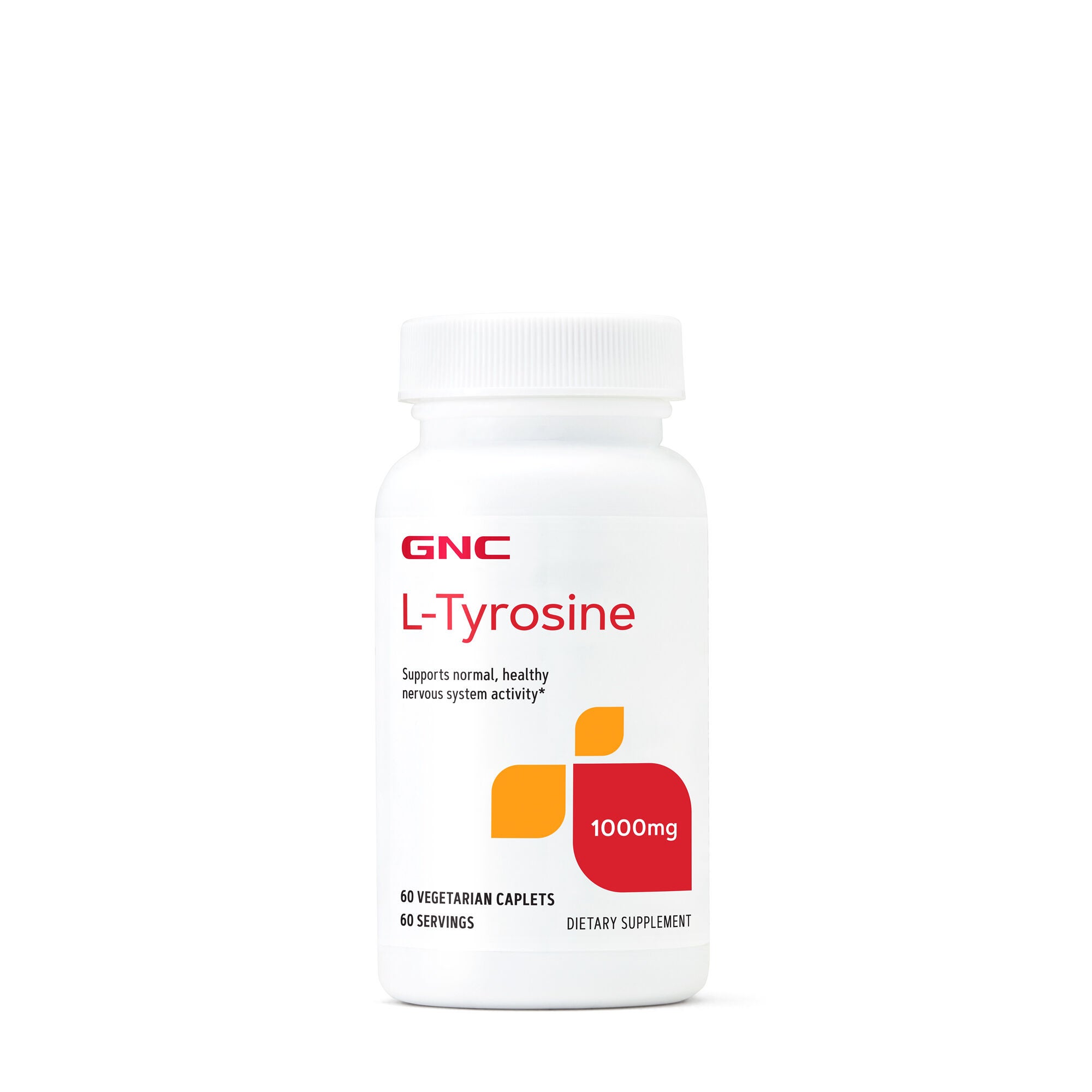 GNC L-Tyrosine 1000 Mg Healthy - 60 Caplets (60 Servings)